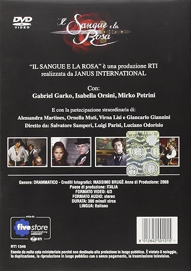 Amazon Com Il Sangue E La Rosa 3dvd Box Set Dvd Italian Import Gabriel Garko Giancarlo Giannini Salvatore Samperi Movies Tv