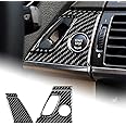 AIRSPEED for BMW E70 E71 Engine Start Stop Button Frame Cover Black Carbon Fiber Start Switch Panel Sticker Interior Decoration Accessories for BMW X5 E70 2006-2013, X6 E71 2008-2014
