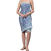 100% Cotton Printed Women's Sarongs Beach Wrap Sheer Bikini Wraps Cover Ups for Swimwear Sarong Pareo Skirt Swimsuit Coverups Long Bathing Suit Scarf (73" x 44")