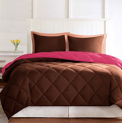 Buy Omoroze Microfiber Reversible Comforter Quilt Double Bed Brown