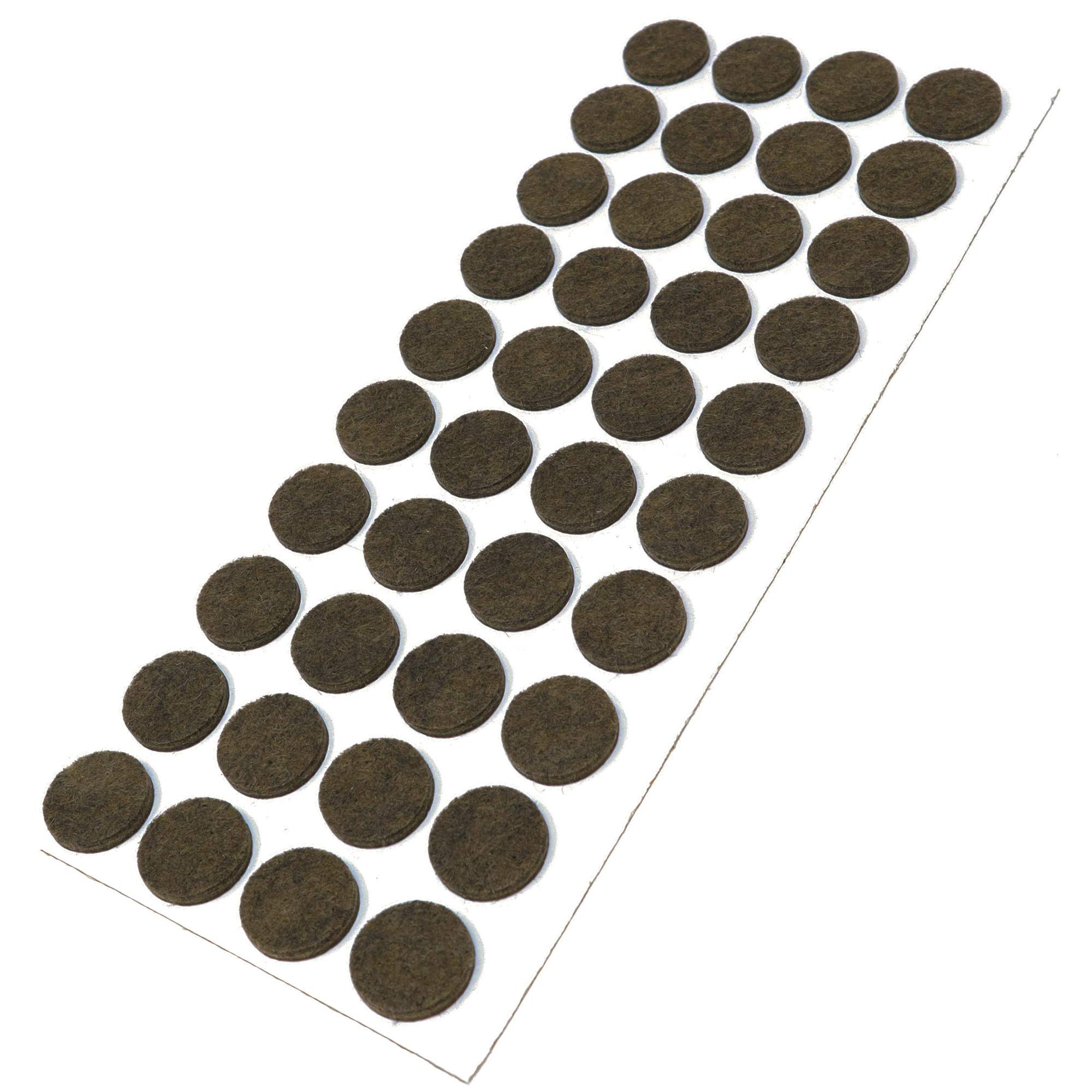 Adsamm® / 40 x self-adhesive felt pads/Brown/ø 0.71'' (ø 18 mm) / round / 0.138'' / 3.5 mm thick stick-on furniture felt glides/Furniture & Chair Glides