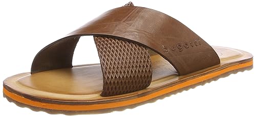 Men Cognac Sandal Leather Sliders