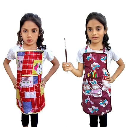 Switchon Kids Multi Purpose Cooking And Painting Waterproof Apron Set Of 2 Apron