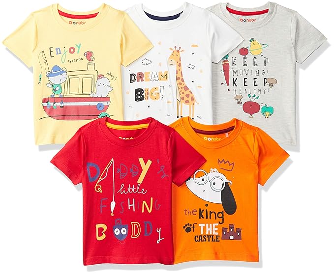 Baby-Boys Regular fit T-Shirt (Pack of 5)