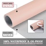 K KNODEL Small Office Leather Desk Mat 60x35cm Pink Waterproof Dual Sided view 3