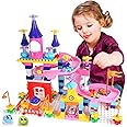 Castle Building Blocks Set for Toddlers, Creative Large Building Bricks, Marble Run Blocks, Race Track Construction Toy, Preschool STEM Educational Toys Gifts for Kids Boys Girls Aged 3+(161 PCS)