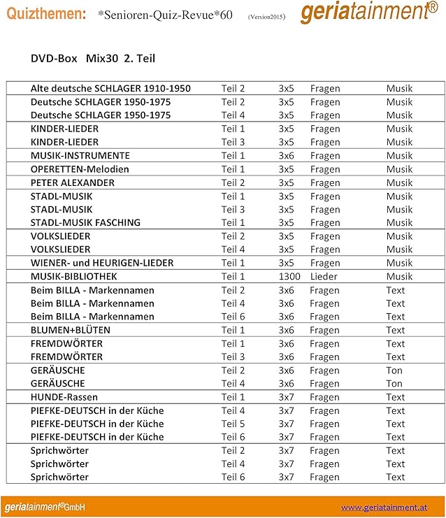 Senioren Quiz Shows Teil 2 Mit 30 Dvds Amazon De Spielzeug