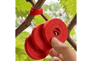 3 Rolls Hook and Loop Tape Cable Ties Reusable Fastening Tape Garden Tie Strap Plant Supports Ties Garden Tapes for Plan (Red