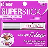 KISS Super Stick 5-Day Extended Wear Strip Lash Adhesive, Quick Drying Lash Glue, Witch Hazel & Cactus Extract Infused, Brush