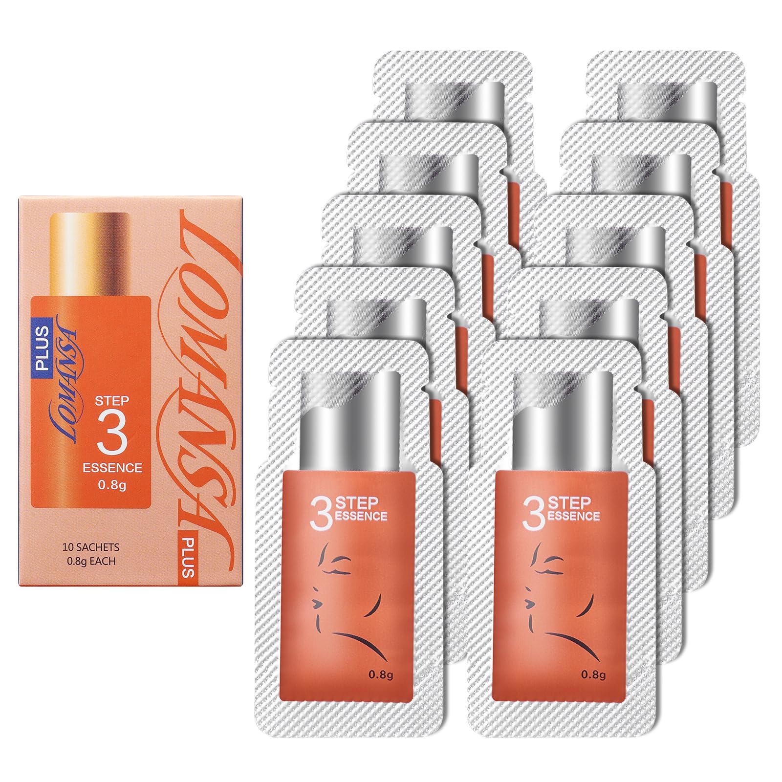 Lomansa Lash Lift Lotion, Lash Serum for Lash Lift, Individual Sachets For Eyelash Nourishing,10 Sachets, 0.8g Each (STEP 3)