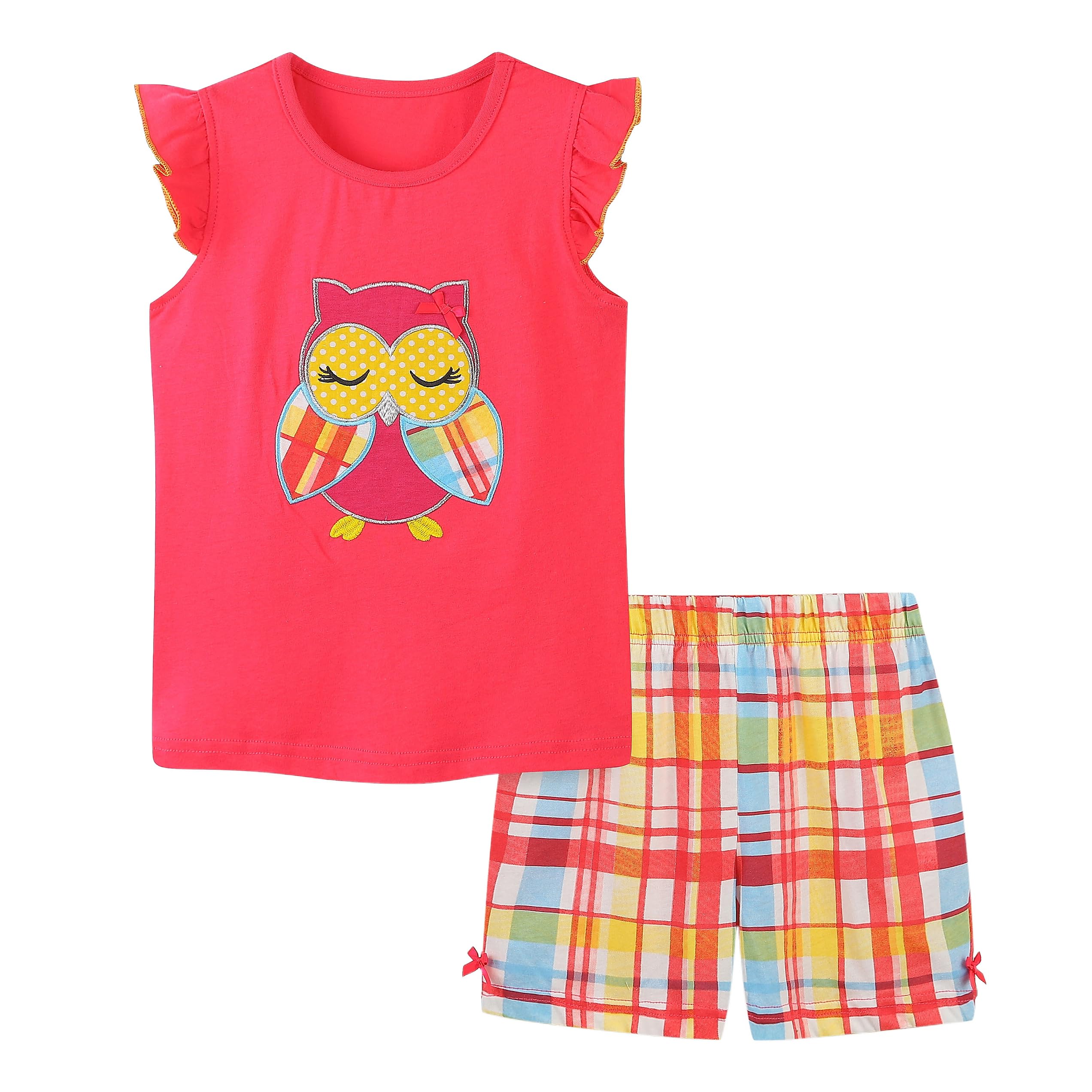 Photo 1 of Zlwse Toddler Girls Summer Outfit Cotton Flutter Sleeve Tank Top and Shorts Cute Clothing Set Size 2T 3 7Y