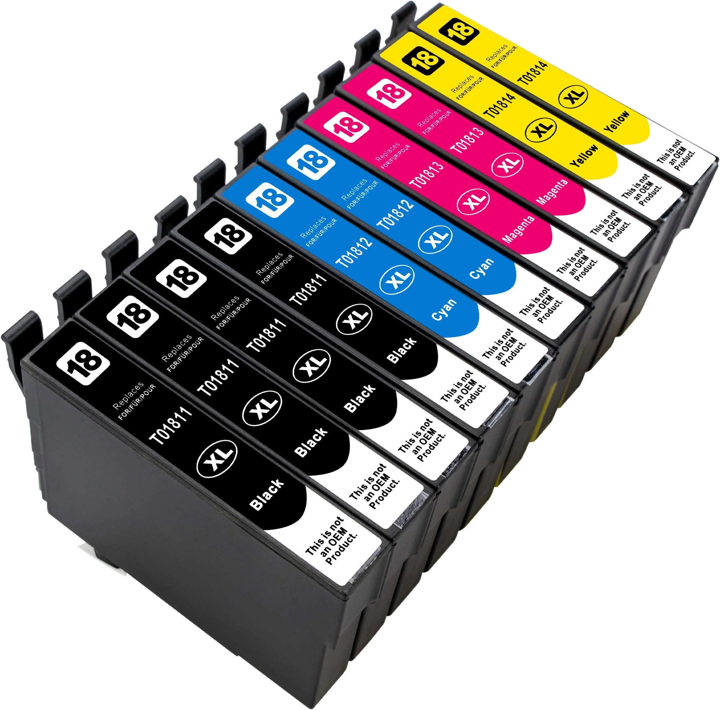 ESMOnline 10 comp. XL Ink Cartridges for Epson Expression Home Version XP-30 XP-102 XP-202 XP-205 XP-215 XP-302 XP-305 XP-312 XP-315 XP-402 XP-405 XP-405WH XP-412 XP-415 XL 4 x Black, 2 x Cyan, 2 x Magenta, 2 x Yellow