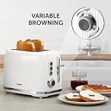 Breville Bold 2 Slice Toaster White Silver Chrome VTR037 High Lift Wide Slots view 4