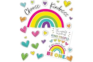 CARSON DELLOSA EDUCATION 75 Pcs. Carson Dellosa Kind Vibes Classroom Bulletin Board Set, Includes Choose Kindness Header with Inspirational Classroom Poster and Colorful Heart Bulletin Board Cutouts