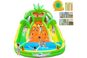 FBSPORT Inflatable Bounce House for Kids, Indoor Bounce House with Slide, Climbing, Water Guns, Bouncy Castle for Park Backyard Outdoor Indoor (with Blower)