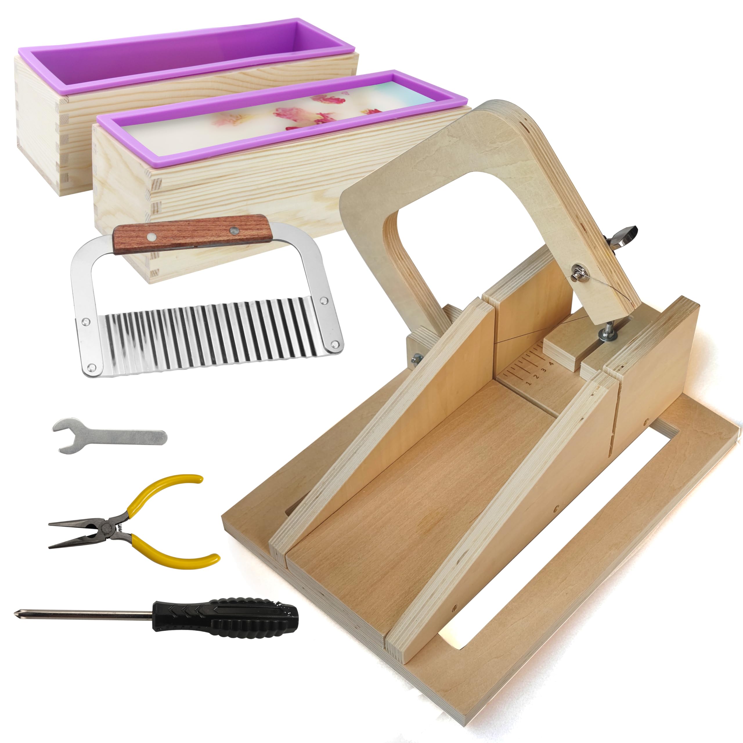 Silicone soap molds -Soap Cutting Tool Set Wooden Bamboo (soap Cutters for soap Making loaf Slicer) Image Silicone soap molds -Soap Cutting Tool Set Wooden Bamboo (soap Cutters for soap Making loaf Slicer) Image