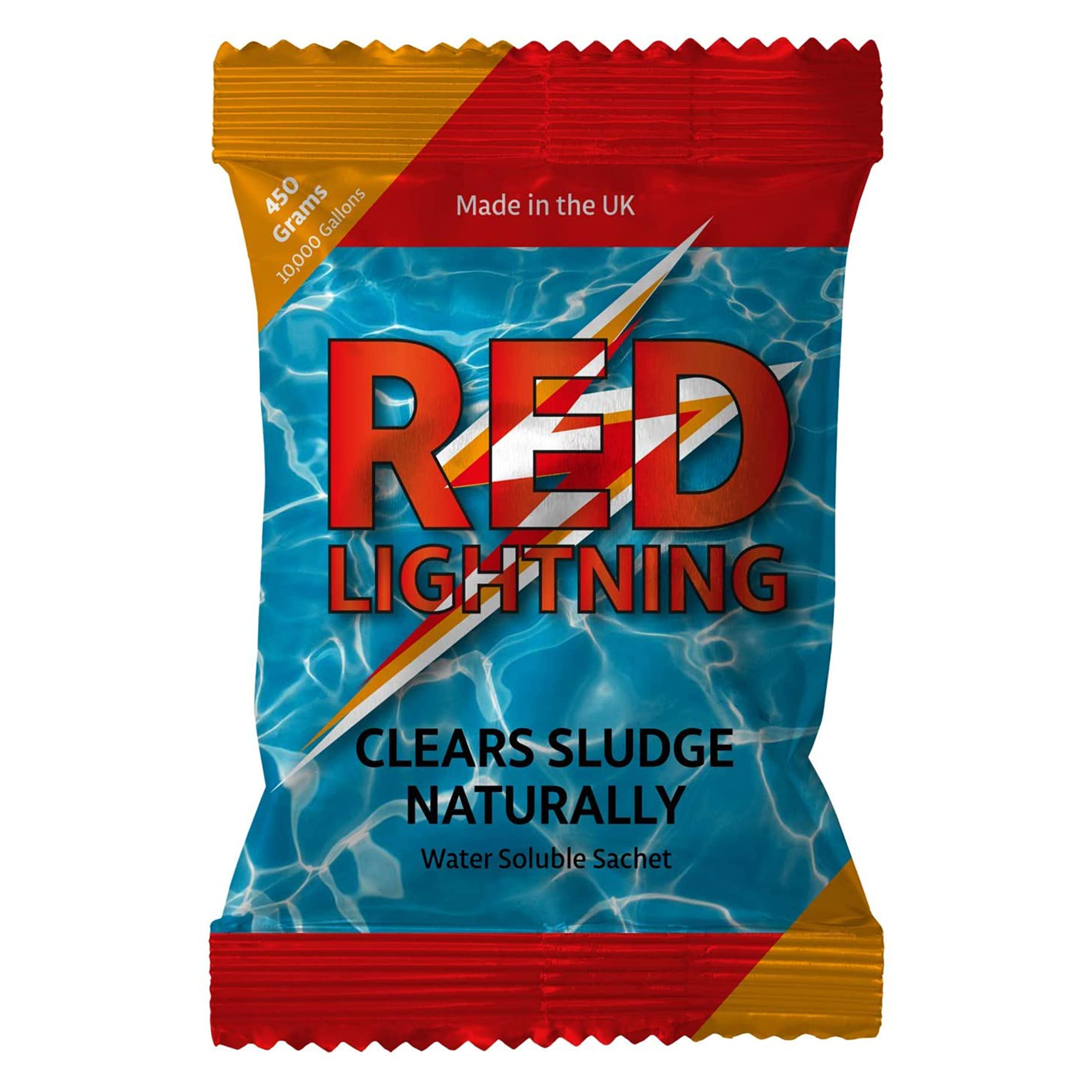 Red Lighting - Sludge Buster Pond Treatment - Pond Cleaner Treatment For Crystal Clear Pond Water - Harmless Biological Cleaner - Algae Remover For Water Features & Ponds - Treats 45,000 litres - 400g