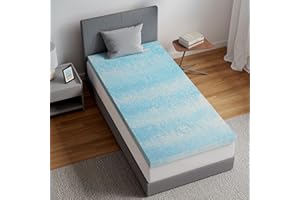 Novilla Memory Foam Mattress Topper Twin - 3 Inch Cooling Gel Infused Memory Foam | Slow-Rebound Pressure Relief | CertiPUR Certified | Comfort for Sleeper Sofa, RV, Camper, Dorm Room