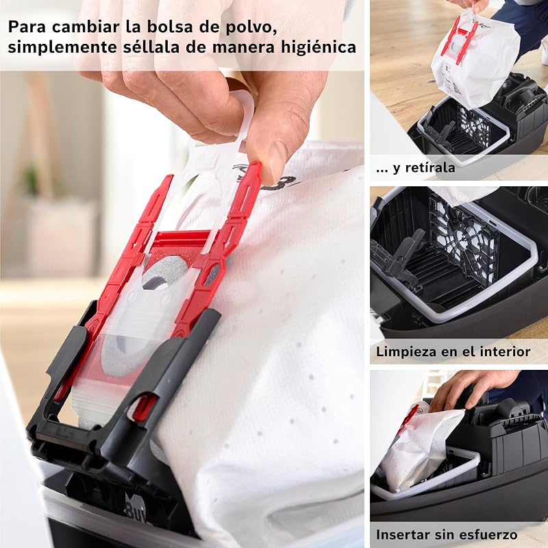 - Aspirador embalado, Série 4, volume XL do saco de pó, bico para ranhuras e estofos, branco, BGB41WH1