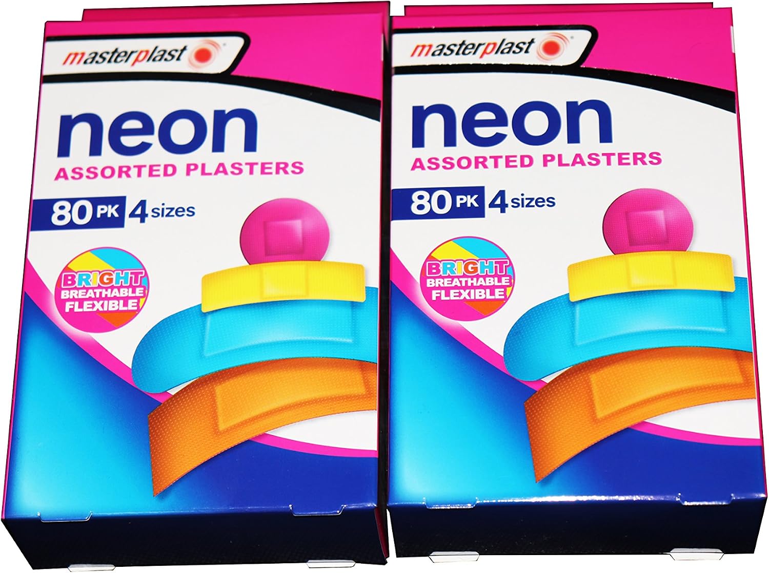 Masterplast Neon Plasters, Flexible, Durable Pack Of 80, 80 Count (Pack of 1) - Image 3