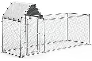 Oranland Chicken Coop Metal Large Chicken Pen for 6/10 Chickens Walk-in Chicken Run for Yard Poultry Cage with Waterproof and Anti-Ultraviolet Cover for Rabbits Duck Outdoor Use