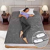 SUNNY HEAT Electric Mattress Pad Queen Size 60''x80'', Dual Control with 5 Heating Levels, 10-Hour Auto Shut Off, Fast Heatin