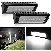 Nilight 2PCS 9 Inch RV Exterior Lights White Beam for RV Trailer Camper SUV | 2PCS LED porch scene cargo light, black aluminum housing, 12V 24V waterproof for RVs trailers campers 5th wheels