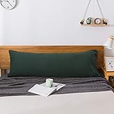 Household 100% Jersey Cotton Pillowcase 20”x54”-Light Weight, Comfortable, Super Soft Pillow Case with Envelope Closure Extremely Durable(Dark Green, Body Size Pillowcase)