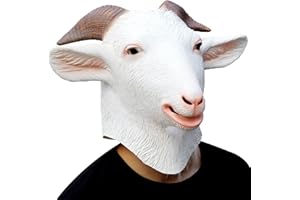 CreepyParty Animal Mask Costume Novelty Halloween Costume Party Latex Animal Head Mask Goat Mask