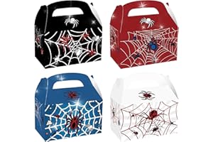 LaVenty 12 PCS Spider Birthday Decoration Favor Bags Boxes Party Candy Bags Car Goodie Gift Treat Bags Themed Birthday Party 