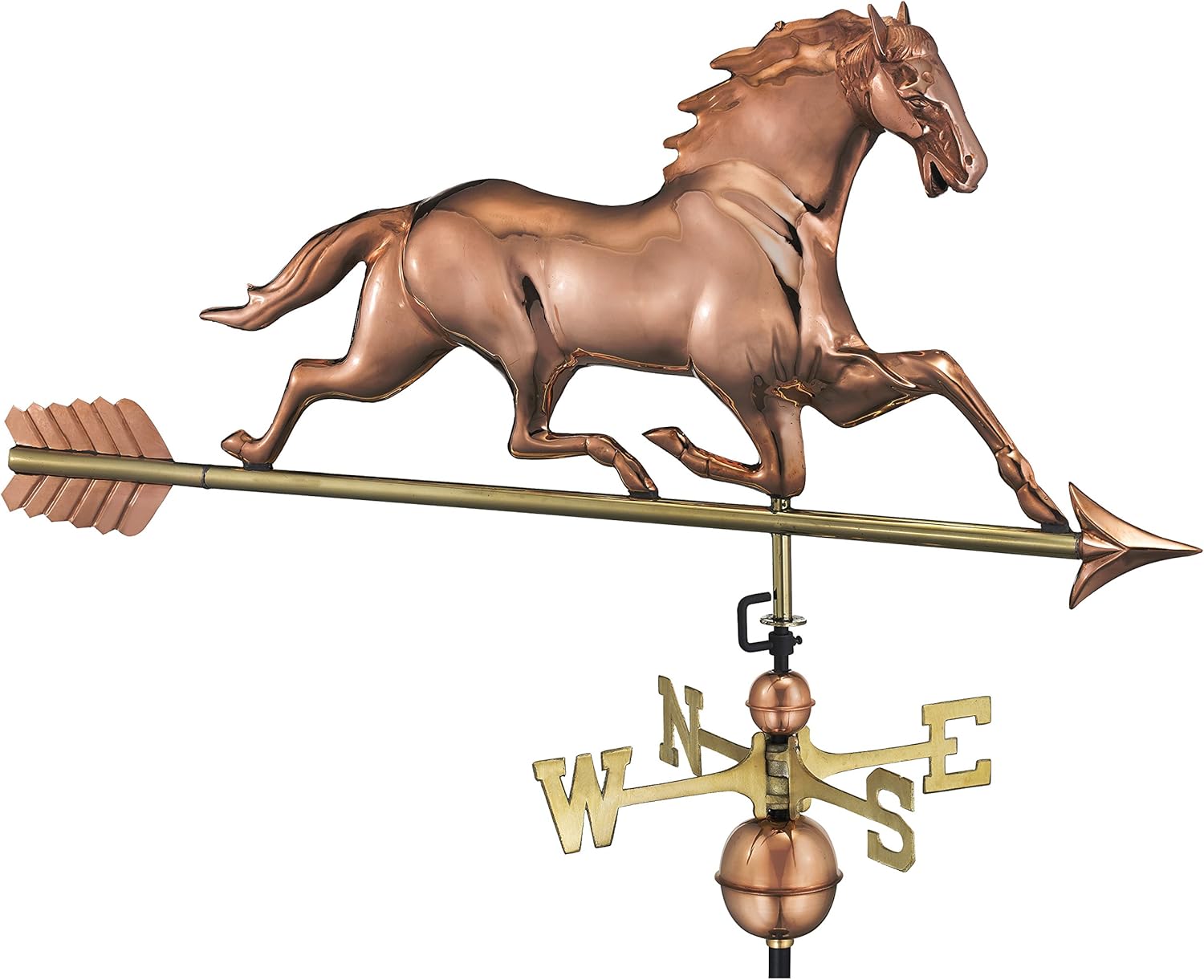Weathervanes - Good Directions 580PA Racing Horse with Arrow Weathervane, Polished Copper Extra Large