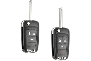 2X KeylessOption Key Fob Replacement for 2010 2011 2012 2013 2014 2015 2016 2017 2018 2019 GMC Terrain Chevrolet Camaro Impala Malibu Buick Encore Regal Remote, 4-Button OHT01060512, Self Programming