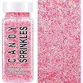 Valentines Pink and White Sanding Sugar Sprinkles Mix, 4.6 oz Edible Sparkling Sugar Crystals for Baking Topping, Cupcake, Cookie, Ice Cream & Cake Decorating, Wedding Shower Princess Party Supplies
