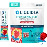 Liquid I.V. Sugar Free Hydration Electrolytes, Ring Pop, 14 Count | Scientifically Formulated | Clinically Proven Hydration | Zero Sugar | No Artificial Sweeteners | Non-GMO | Powder Drink Mix