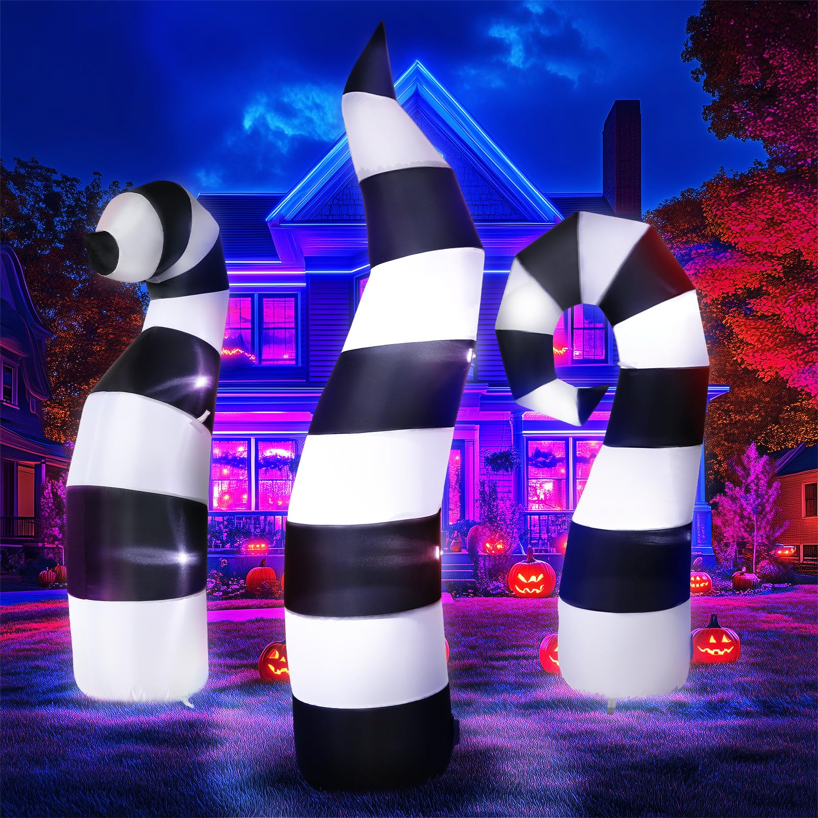 Photo 1 of Leyndo 3pcs Halloween Sandworm Inflatables Decoration 6 ft Light Giant Yard Lawn Snake Decor with Build in LED Sandworm Blow up Yard Spooky Decoration Halloween Outdoor Indoor Decor