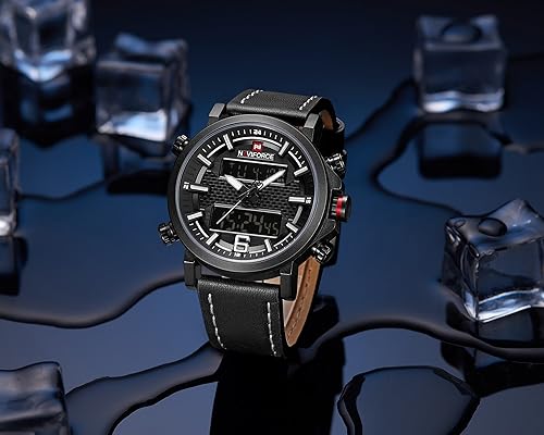 NAVIFORCE Analog Digital Watches Waterproof Men Sport Dual Display