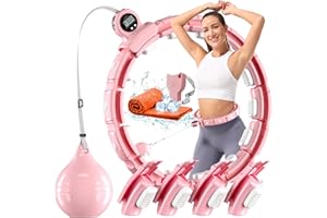 SONKOLORO Weighted Workout Hoop for Weight Loss, Smart Silent Exercise Ring Plus Size 48 inchs, Fitness Circle with Ball and Counter, Abs Exercise Equipment for Home