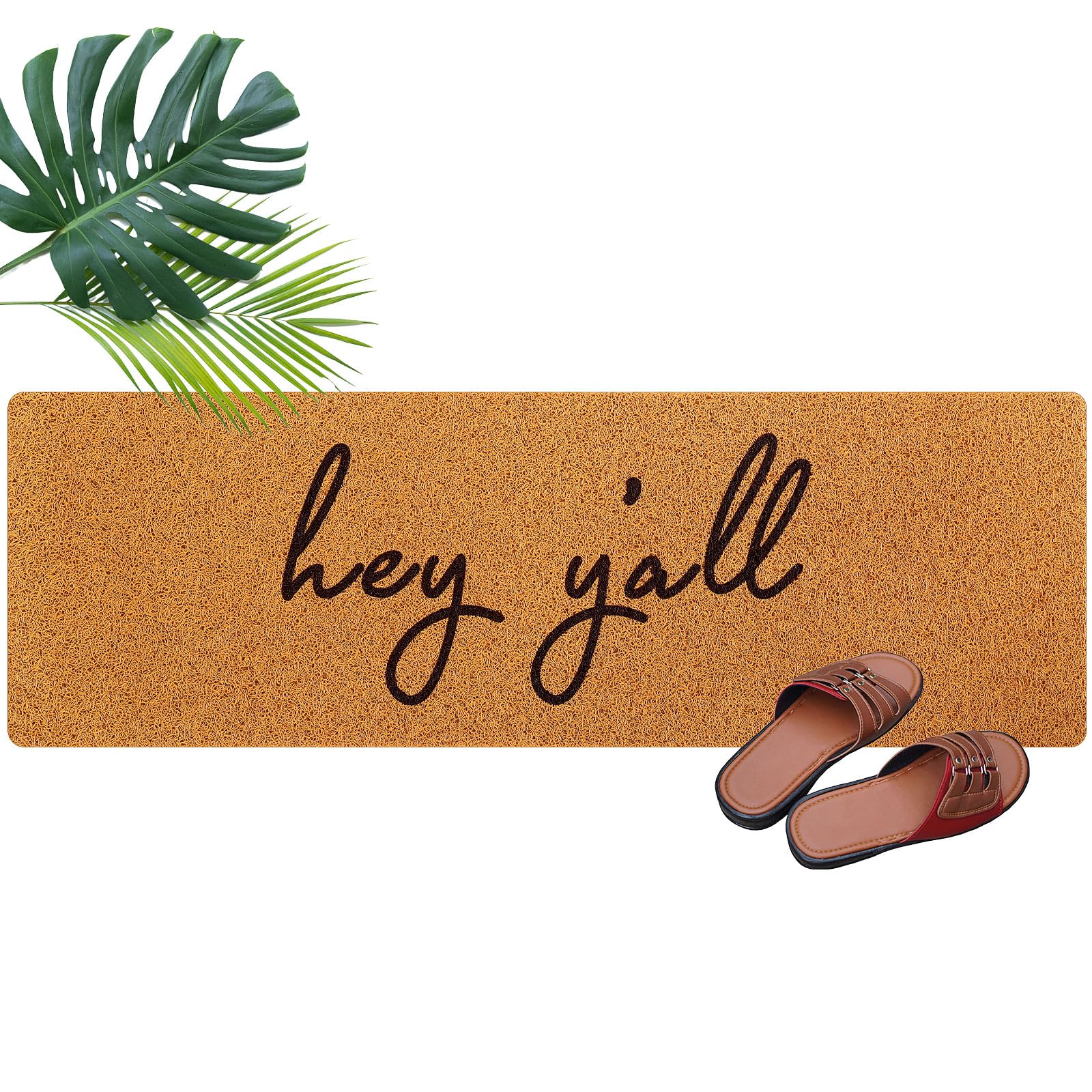 Photo 1 of Ninehaoou Long Doormat 48''x16'' Front Door Mat for Entrance Inside Outdoor Large Decorative Door Rug Welcome Mat for Outside Home Entry(Hey Y'all)