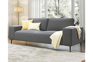 AMERLIFE 89 inch Sofa, Comfy Sofa Couch- Modern Couch with Extra Deep Seats, 3 Seater Sofa Couch for Living Room, Grey Corduroy