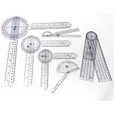 Set of 6 Piece Spinal Finger Goniometer Protractor Ruler 360 Degree 12 inch 8 inch 6 inch (A2Z)