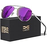 LUENX Aviator Sunglasses for Men Women Polarized Driving Classic Shades - UV 400 Protection with Accessories 60MM