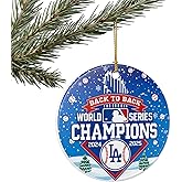 Baseball Champions Ornament | Back to Back Champions 2024-2025 | Personalized Sports Fan Ornament | Baseball (Ceramic, 1)