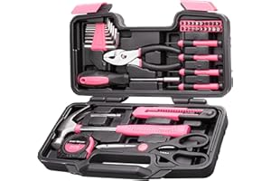 CARTMAN 39-Piece Home Tool Set Kit, Essential Household Hand Tools with Plastic Storage Case