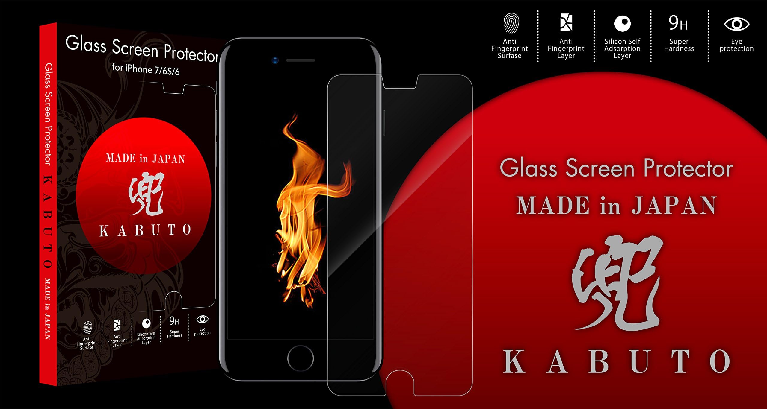 Good River Microtechnology KABUTO World's Thinnest Glossy Tempered Glass Screen Protector [0.15mm] for iPhone 6/6s/7/8