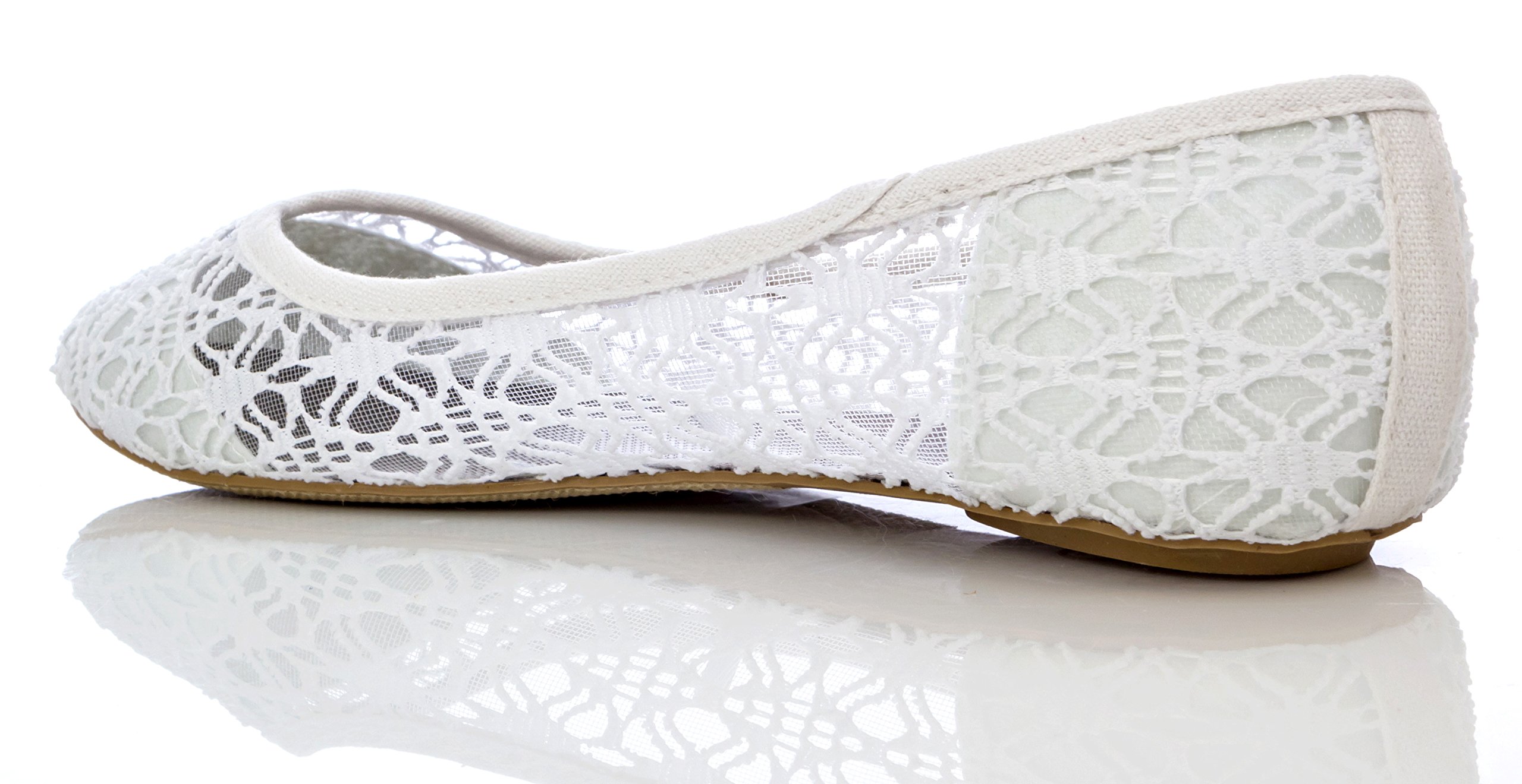 Charles Albert Women's Breathable Crochet Lace Ballet Flat - Image 4