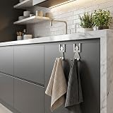BestWayDigital Over Door Hooks Stainless Steel Towel Rack - 2pcs view 2