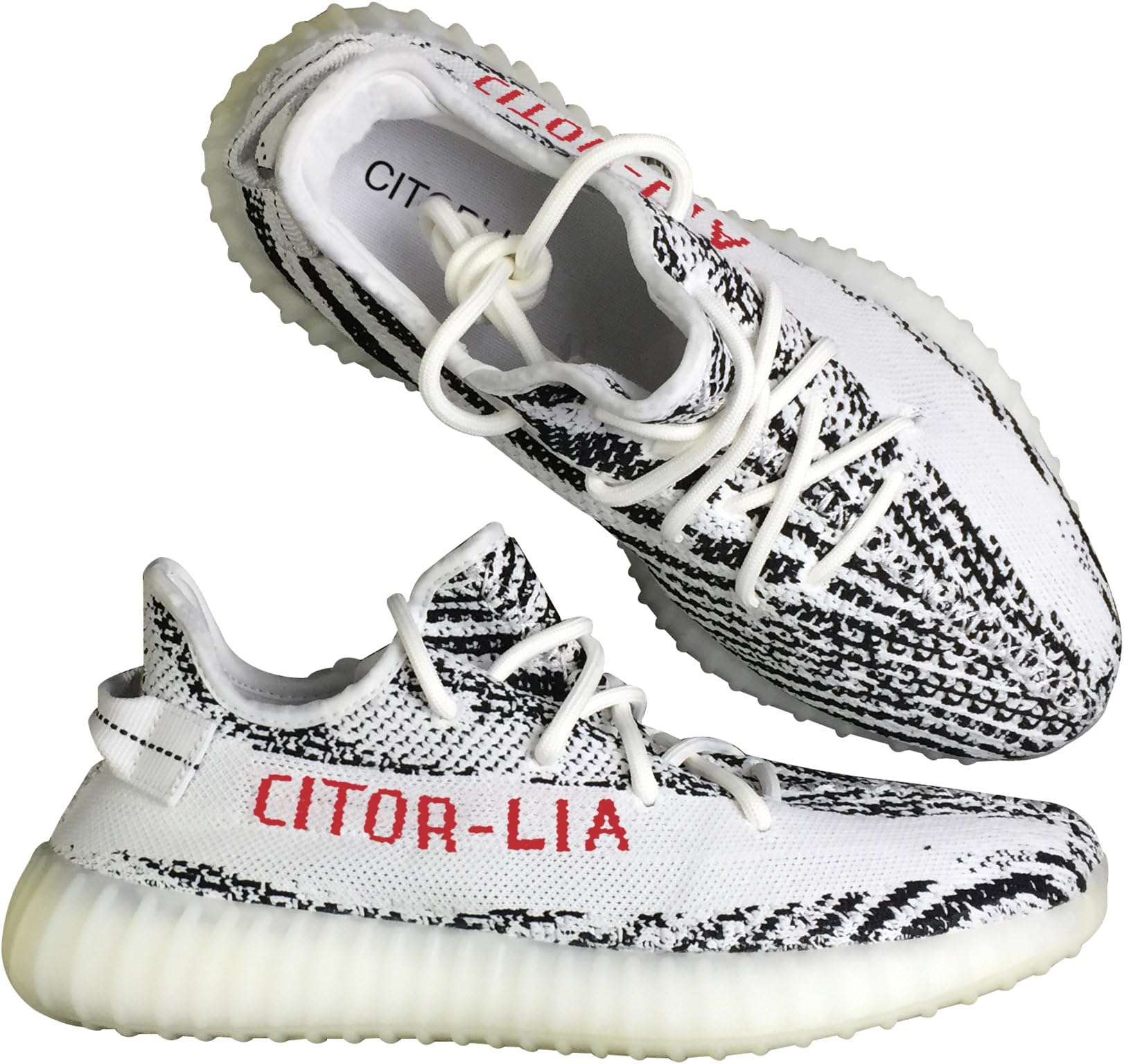 Unique Fashion Design White Zebra Pattern Elite High End Valuable Shoes (US9.5(M))