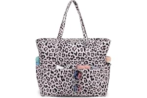 LEDAOU Large Beach Tote Bag Women Waterproof Sandproof Zipper Beach Tote Bag for Pool Gym Grocery Travel with Wet Pocket