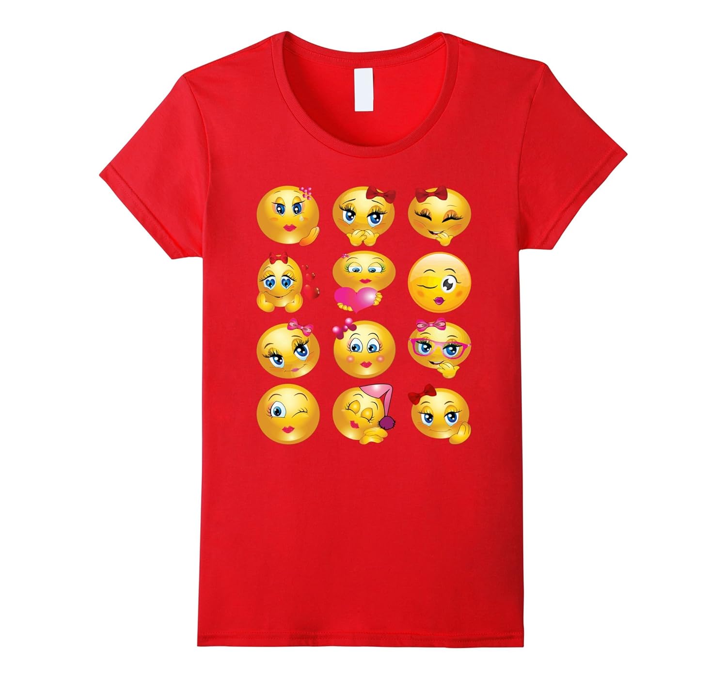 Cute Girl Smiley Faces Emoji TShirt for Women & GirlsArt Artvinatee