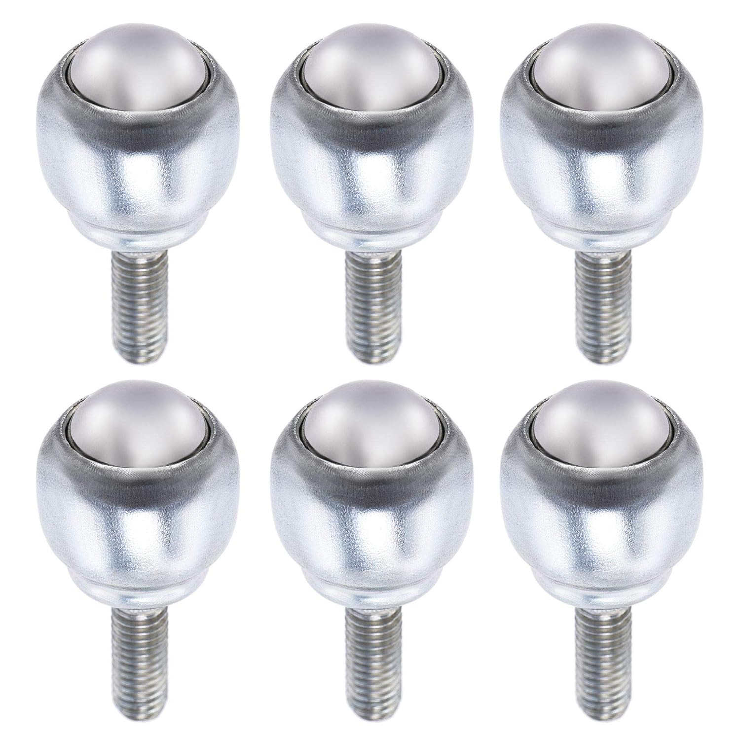 sourcing map Ball Transfer Bearing Unit 12mm 17Lbs Carbon Steel Bolt-fixing Type for Transmission Pack of 6